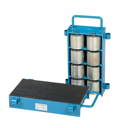 Vestil Blue Adjustable Machinery Skates 24 Ton 16 Steel Rollers, PR ASKT-24